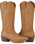 Western Cowgirl Boots with Chunky Heel Size 6 - From Where - 
