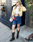 Western Cowgirl Boots with Chunky Heel Size 9 - From Where - 