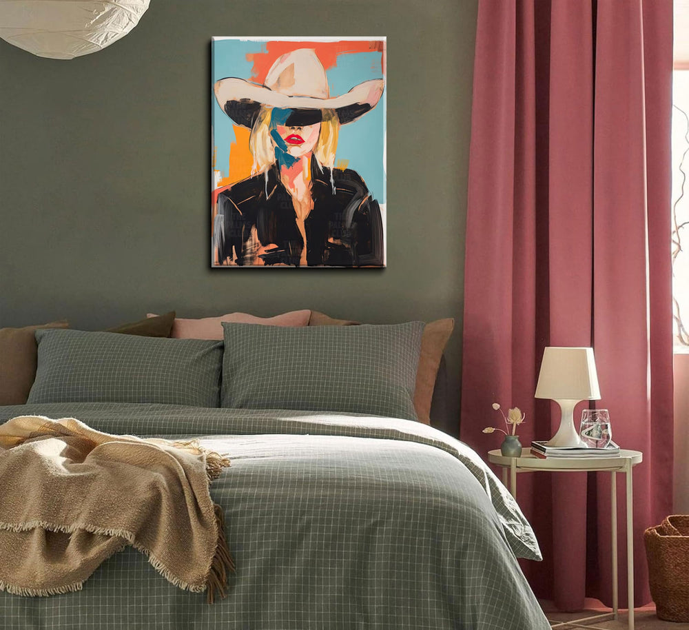 Western Cowgirl Wall Art - From Where - 