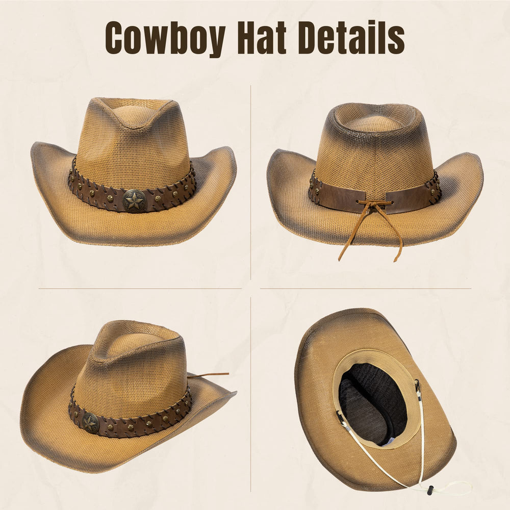 Western Straw Cowboy Hat - From Where - 