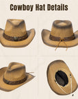 Western Straw Cowboy Hat - From Where - 