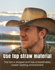 Western Straw Cowboy Hat - From Where - 