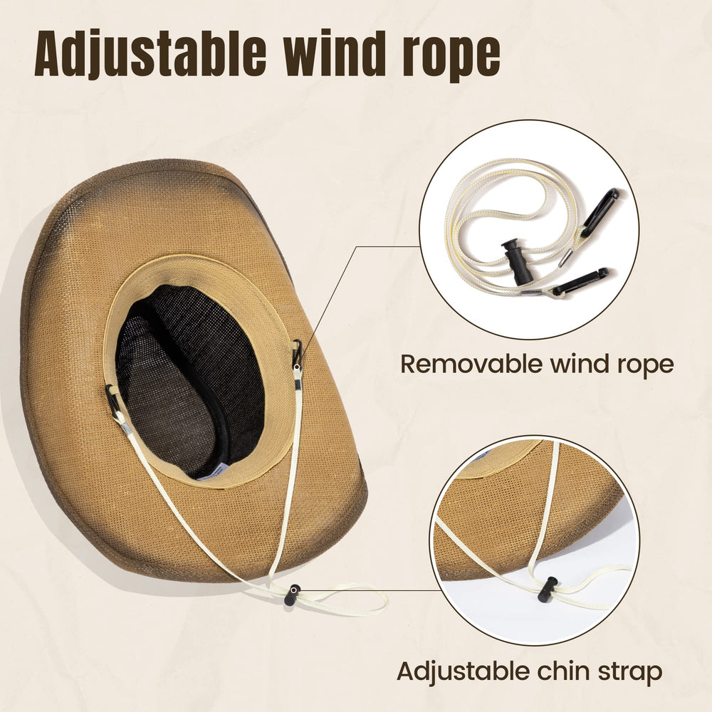 Western Straw Cowboy Hat - From Where - 