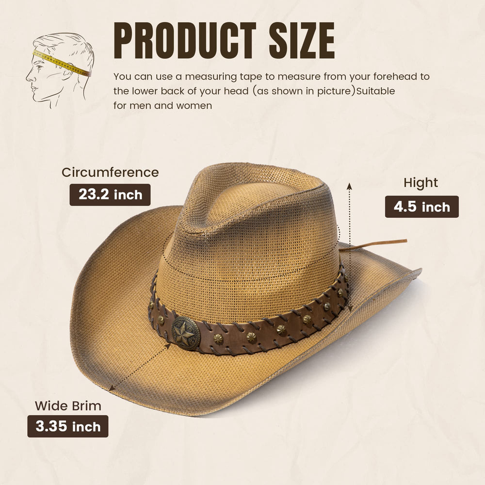 Western Straw Cowboy Hat - From Where - 