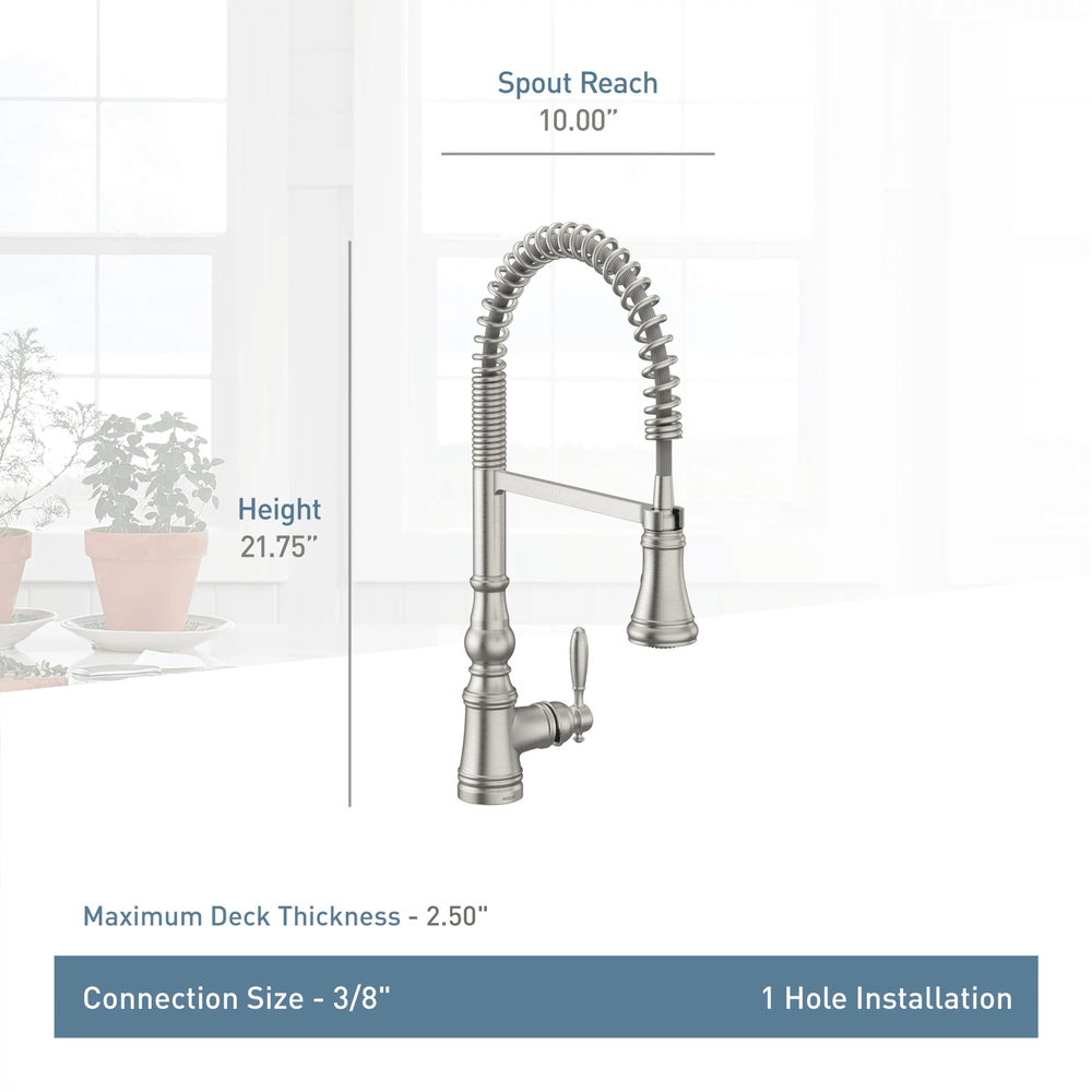 Weymouth One - Handle Pre - Rinse Spring Pulldown Kitchen Faucet - From Where Finds - 