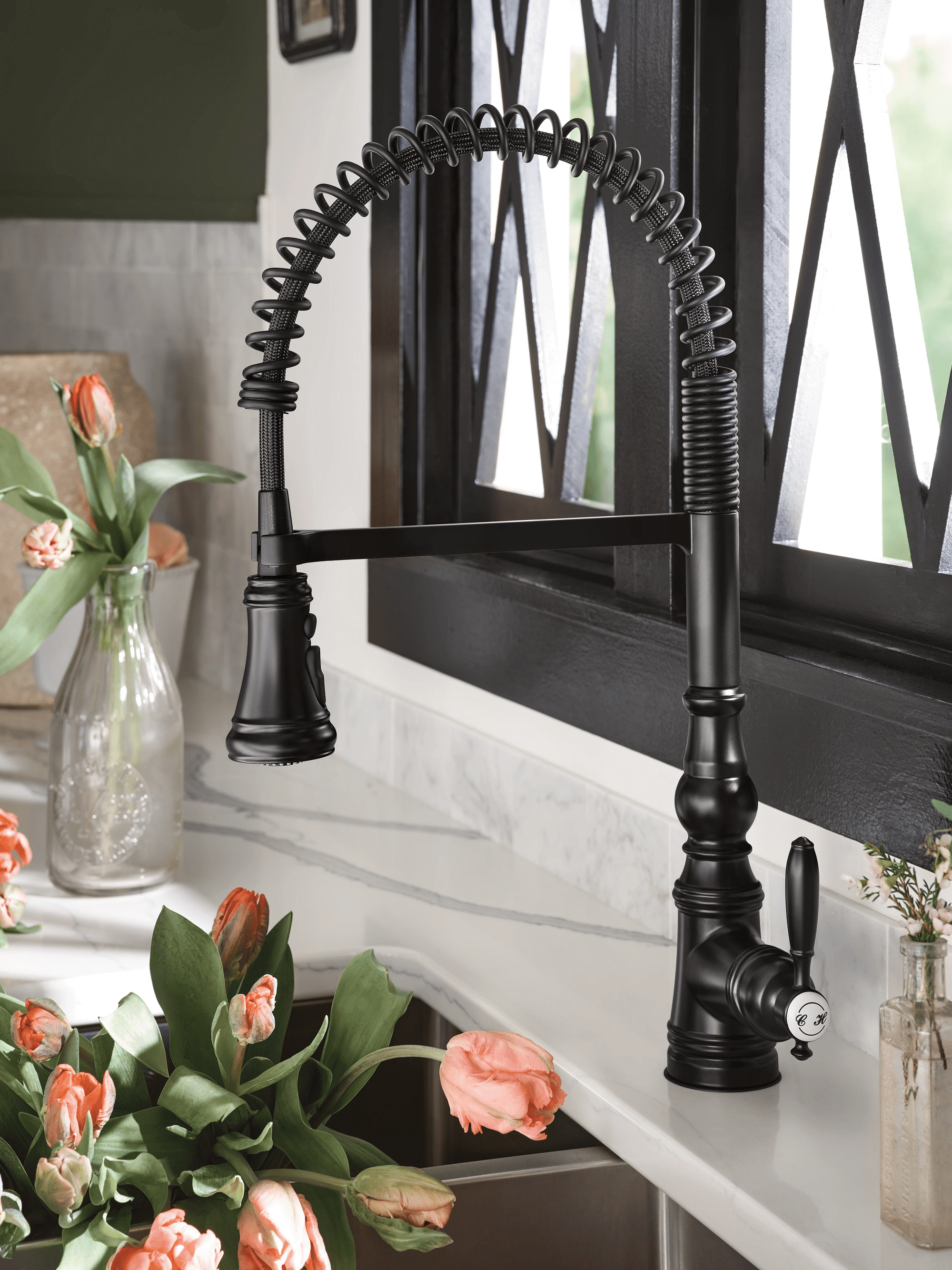 Weymouth One - Handle Pre - Rinse Spring Pulldown Kitchen Faucet - From Where Finds - 