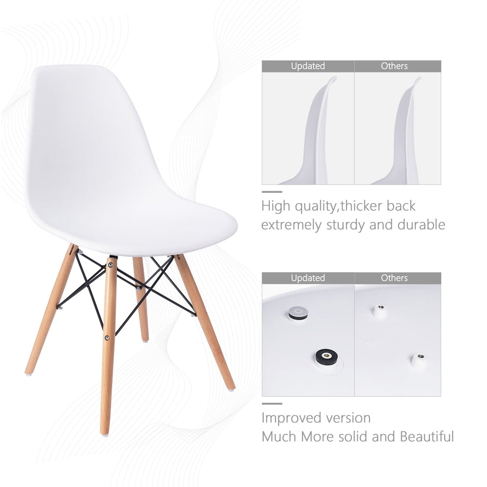White Armless Dining Chairs (Set of 4) - From Where - 