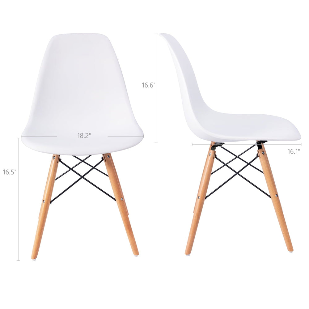 White Armless Dining Chairs (Set of 4) - From Where - 