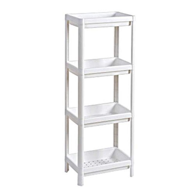 White Bathroom Plastic Shower Shelf - From Where - 