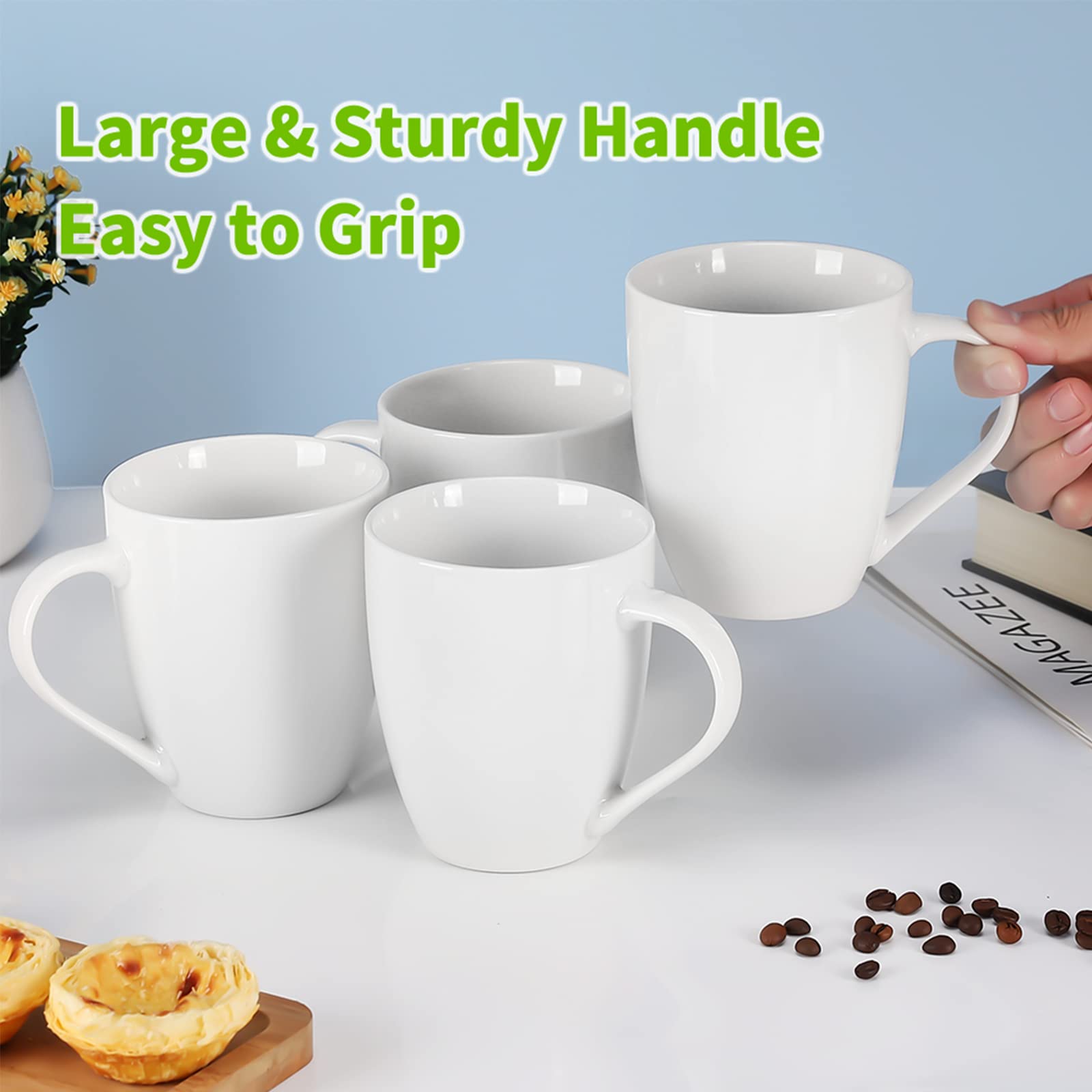 White Ceramic Mugs (Set of 4) - From Where - 