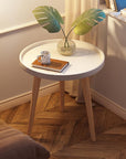 White Circular Edge Bedside Table - From Where - 