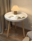 White Circular Edge Bedside Table - From Where - 