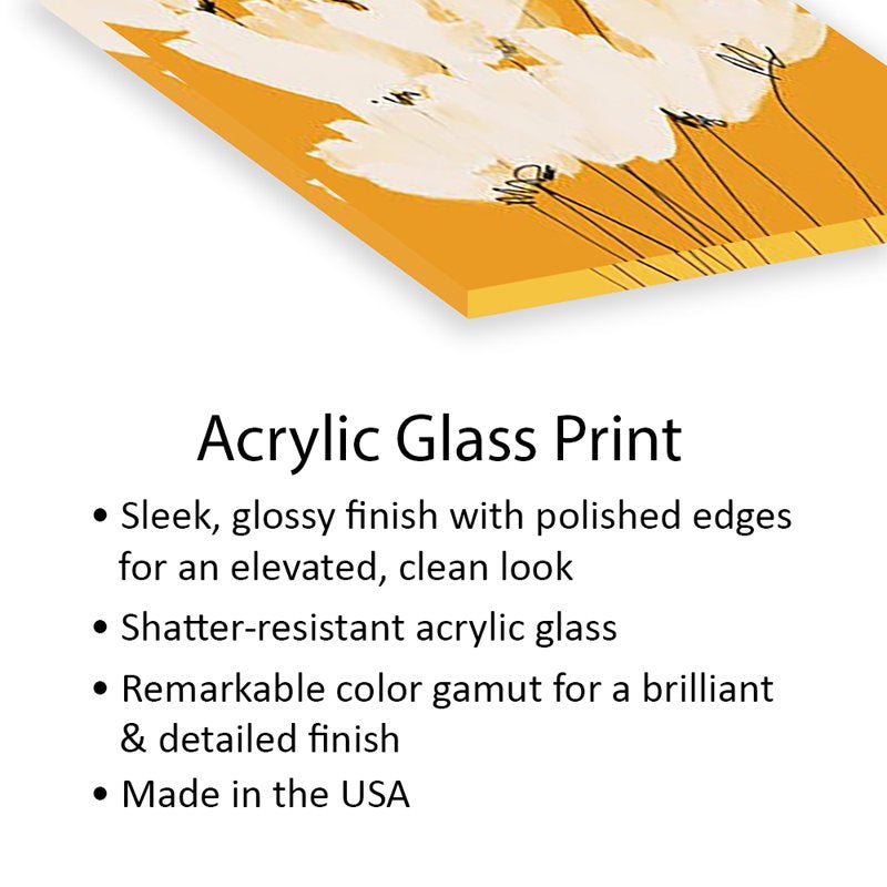 White Flowers On Gold Wall Art - From Where - 