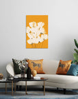 White Flowers On Gold Wall Art - From Where - 