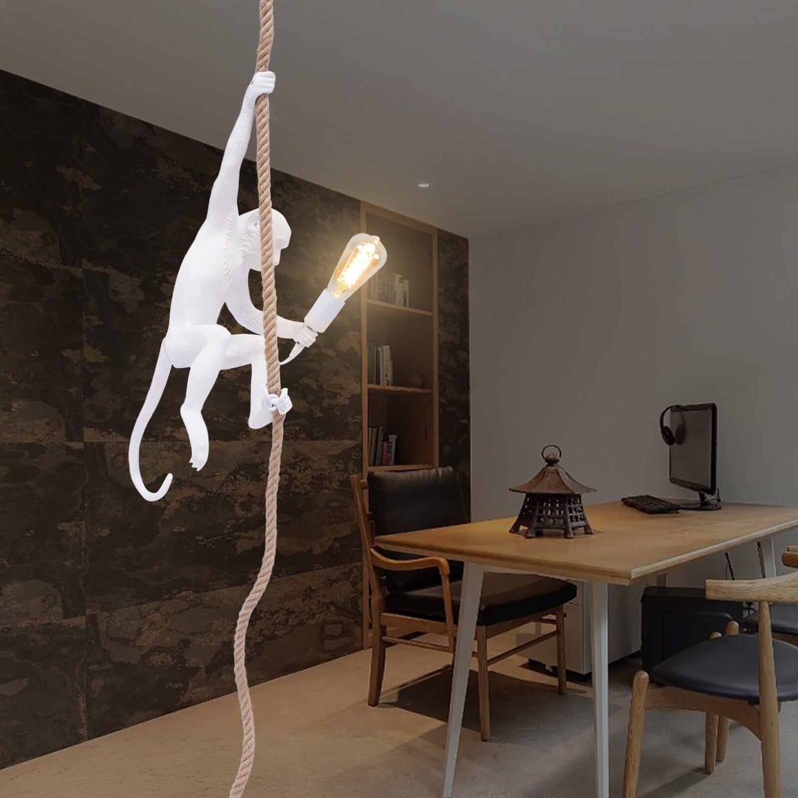 White Monkey Vintage Geometric Led Mini Hanging Swag Light - From Where - 