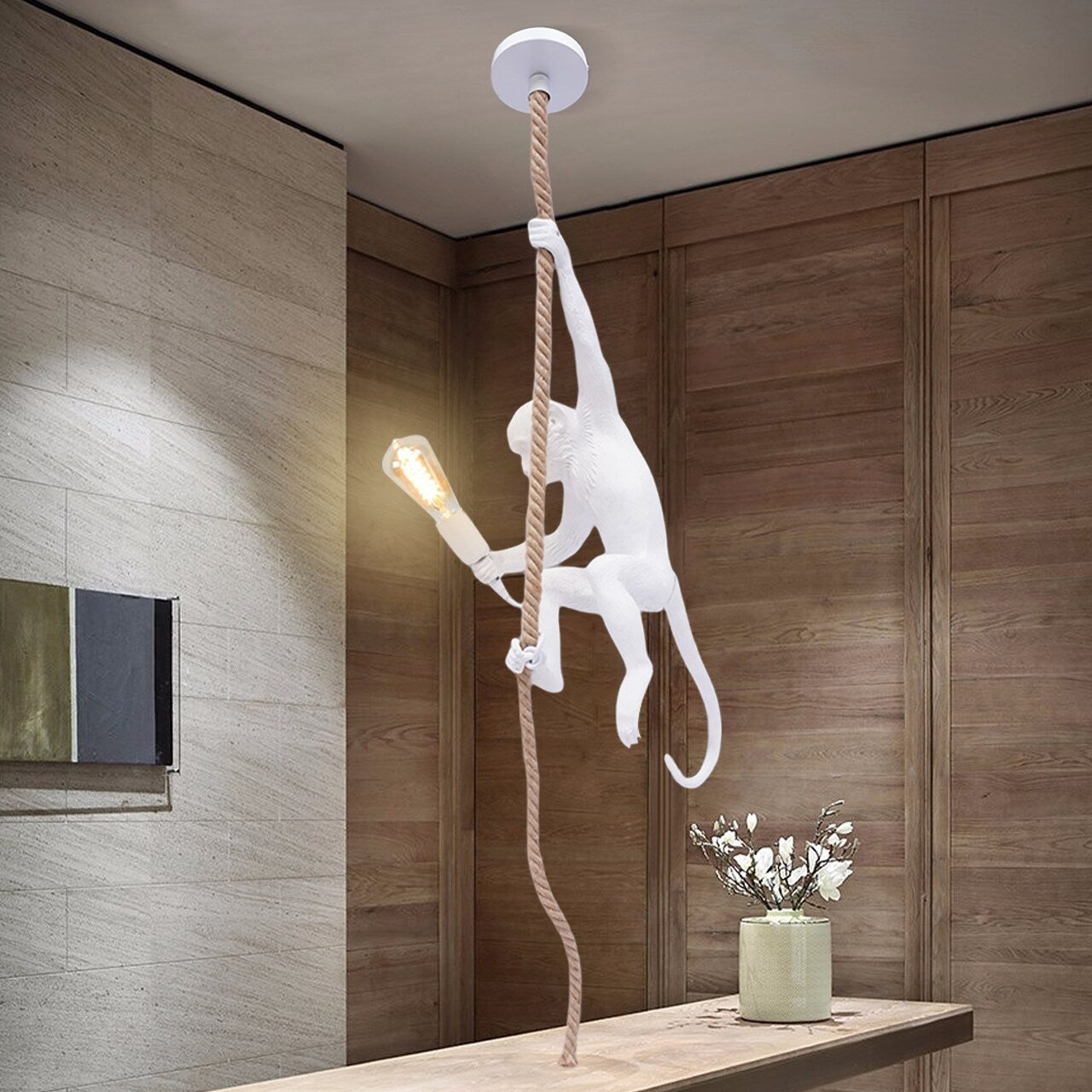 White Monkey Vintage Geometric Led Mini Hanging Swag Light - From Where - 