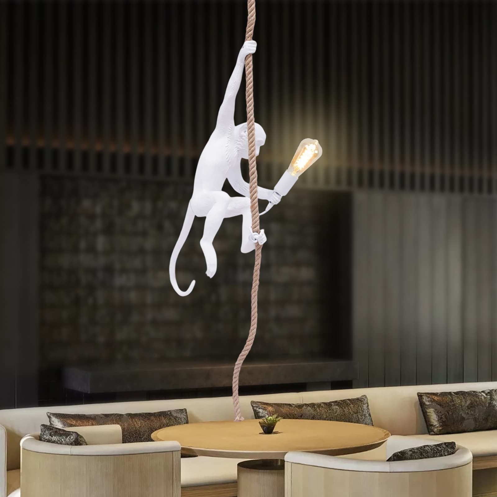 White Monkey Vintage Geometric Led Mini Hanging Swag Light - From Where - 