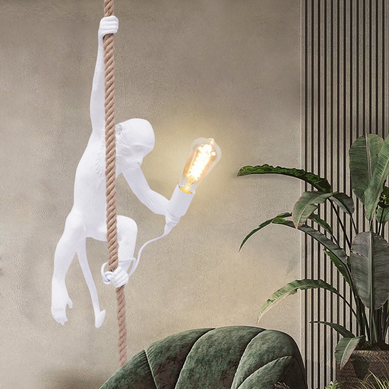 White Monkey Vintage Geometric Led Mini Hanging Swag Light - From Where - 