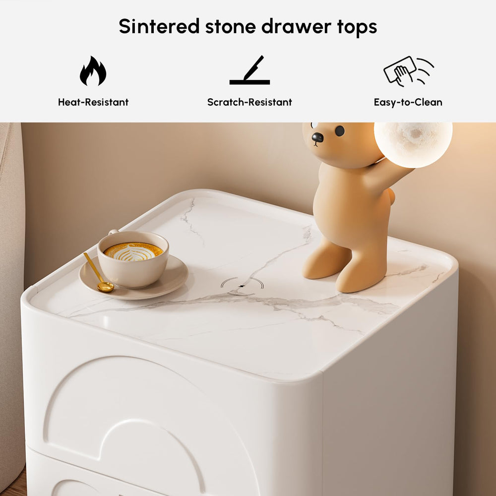 White Nightstand with 2 Drawers - From Where - 