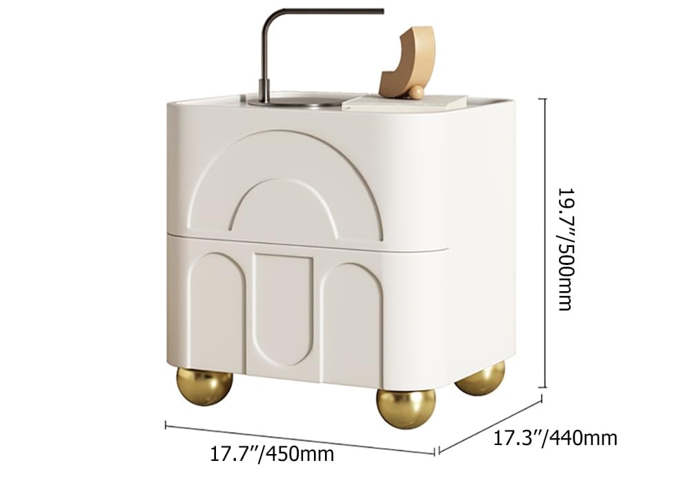 White Nightstand with 2 Drawers - From Where - 