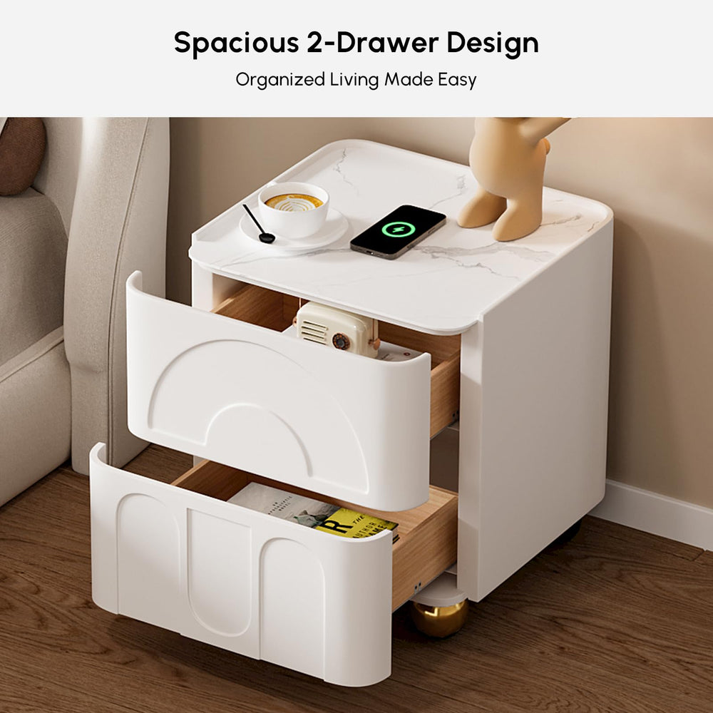 White Nightstand with 2 Drawers - From Where - 
