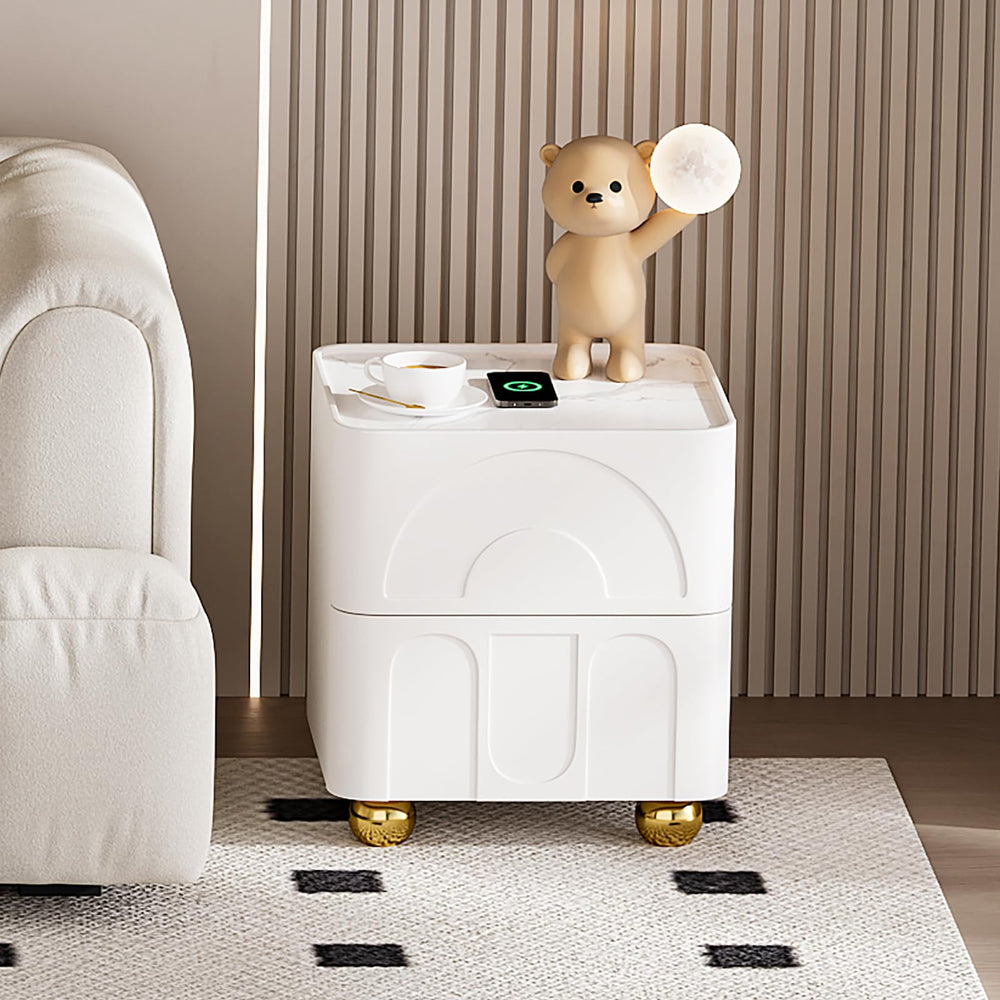 White Nightstand with 2 Drawers - From Where - 