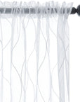 White Pattern Sheer Curtains 2 Panels - From Where - 