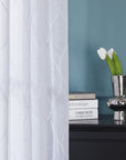 White Pattern Sheer Curtains 2 Panels - From Where - 