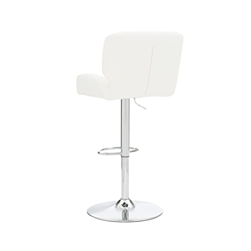 White Polished Chrome Barstool - From Where - 