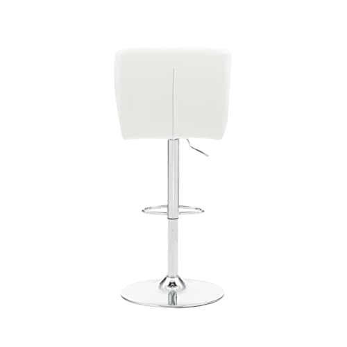 White Polished Chrome Barstool - From Where - 