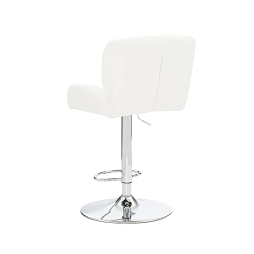White Polished Chrome Barstool - From Where - 