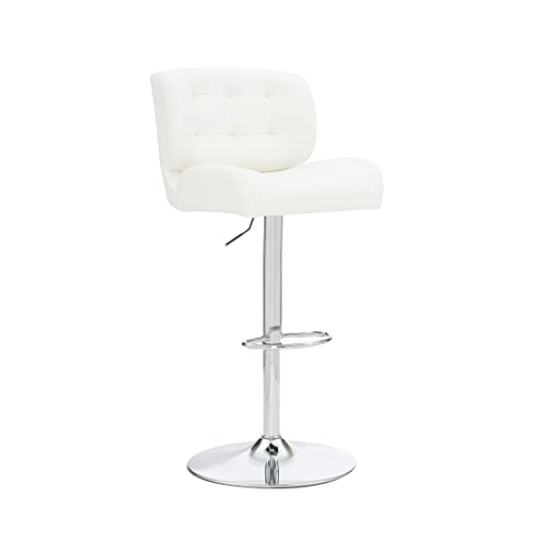 White Polished Chrome Barstool - From Where - 