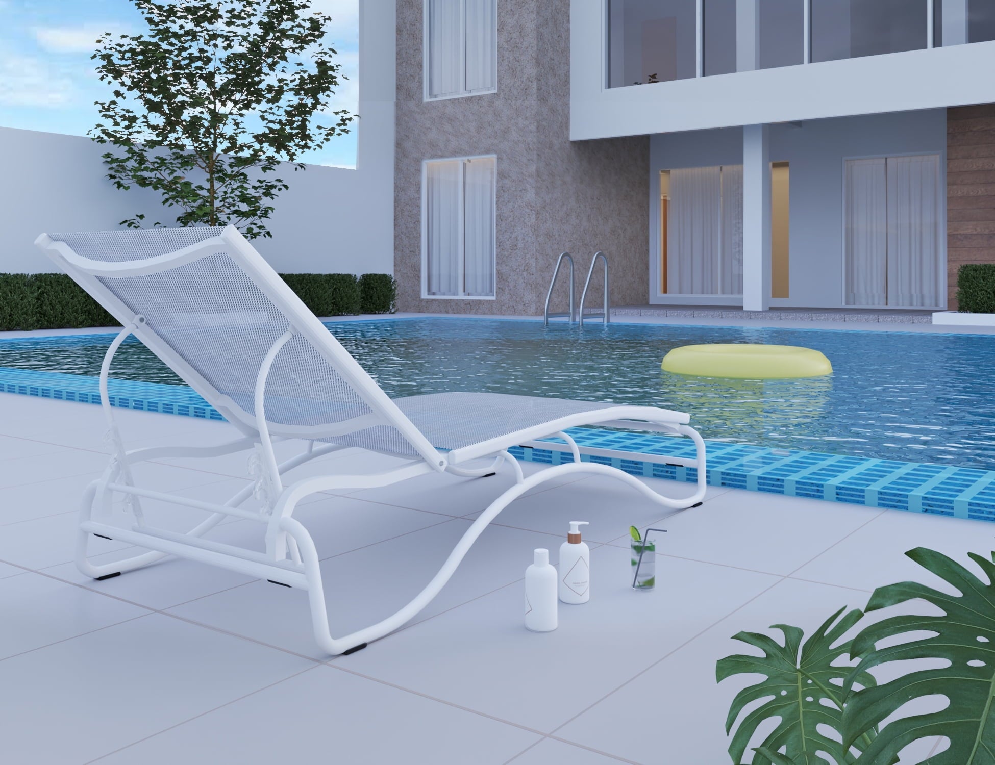 White Pool Lounger - From Where - 