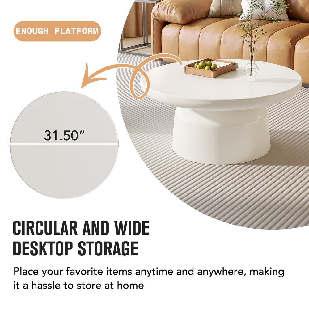 White Round Coffee Table - From Where - 