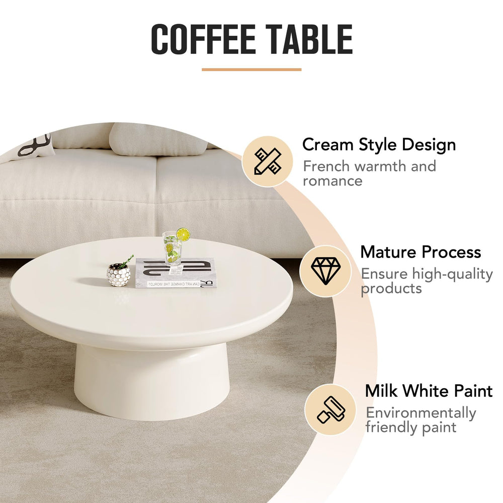 White Round Coffee Table - From Where - 