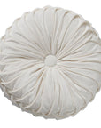 White Round Throw Pillow Velvet - From Where - 