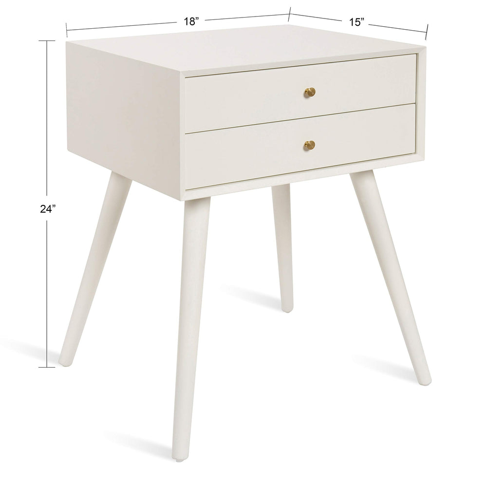 White Side Table with 2 Drawers - From Where - 