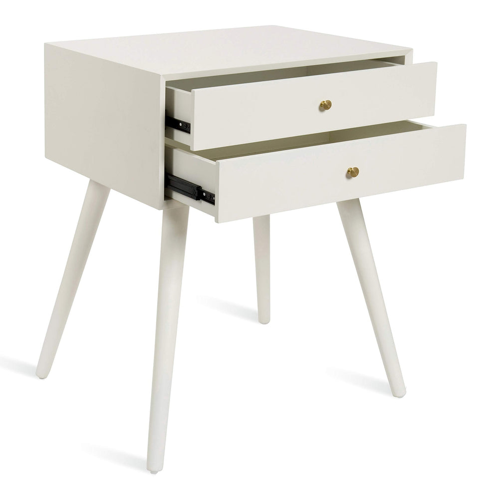 White Side Table with 2 Drawers - From Where - 