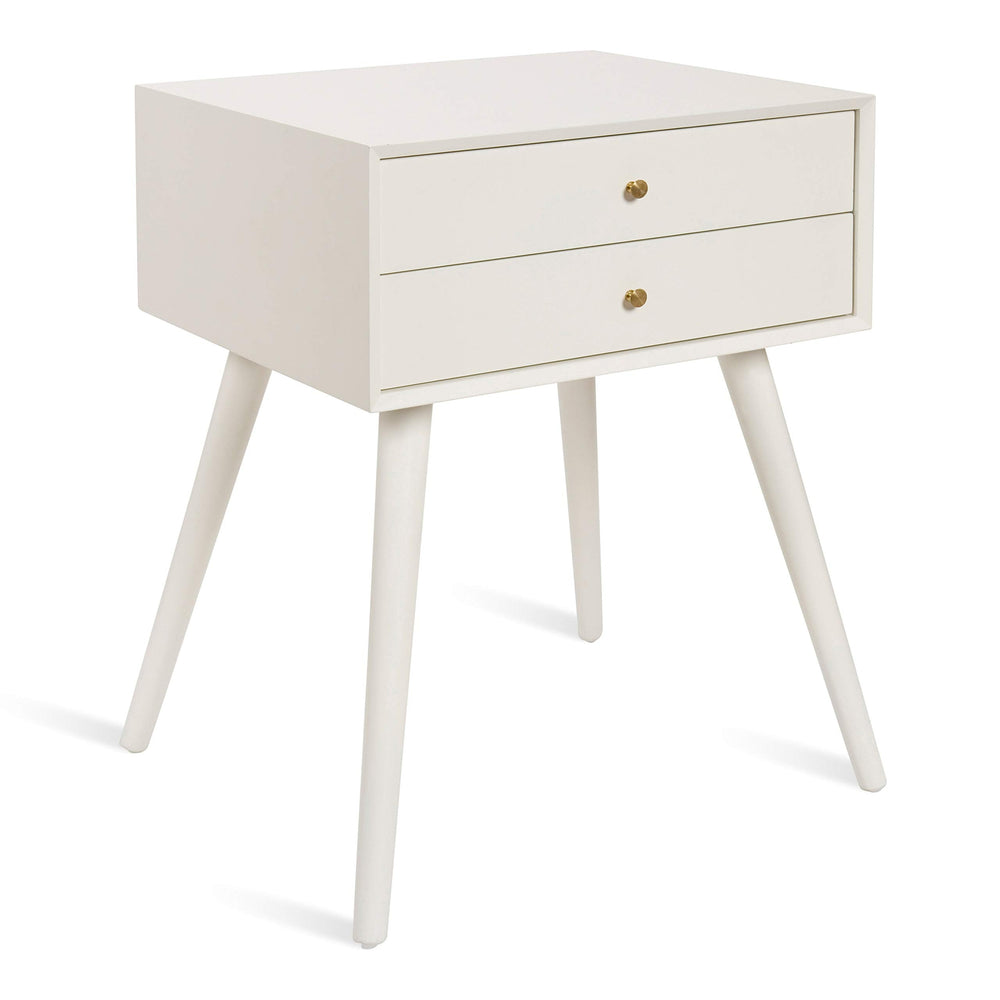 White Side Table with 2 Drawers - From Where - 
