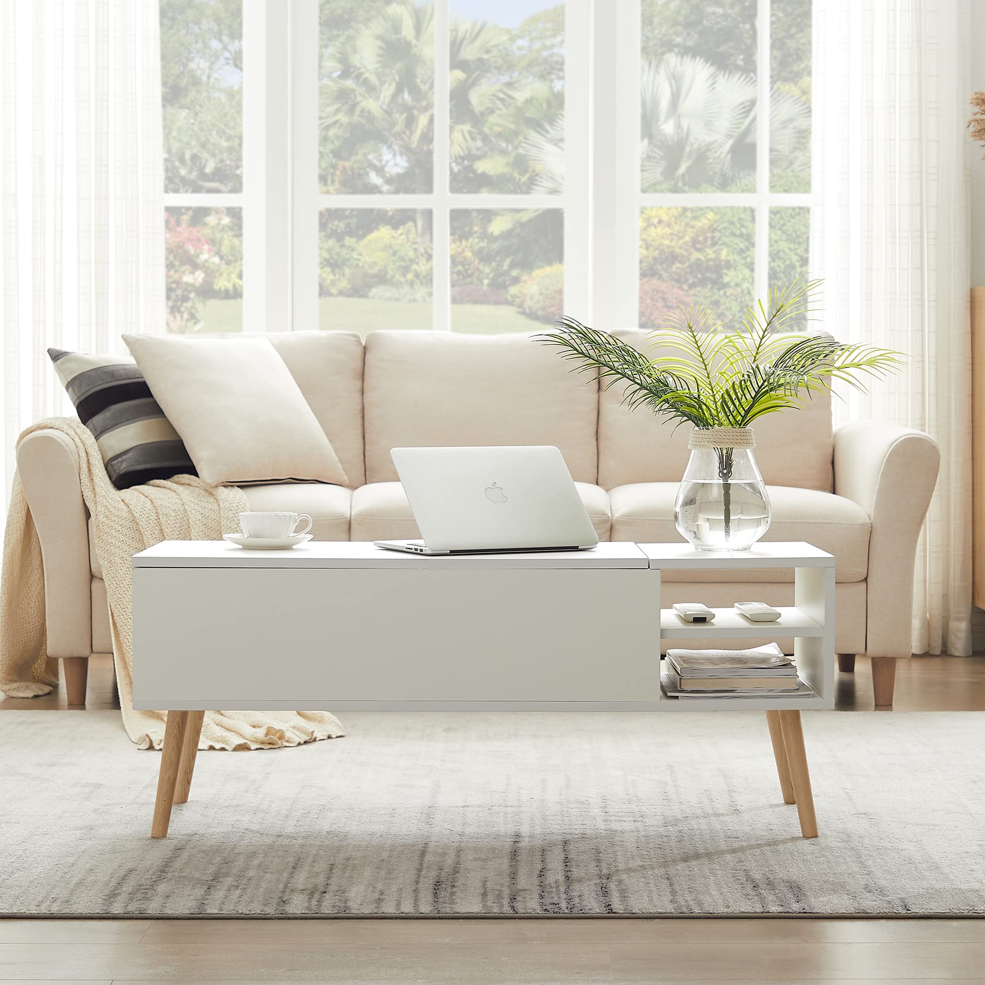 White Solid Wood Coffee Table - From Where - 
