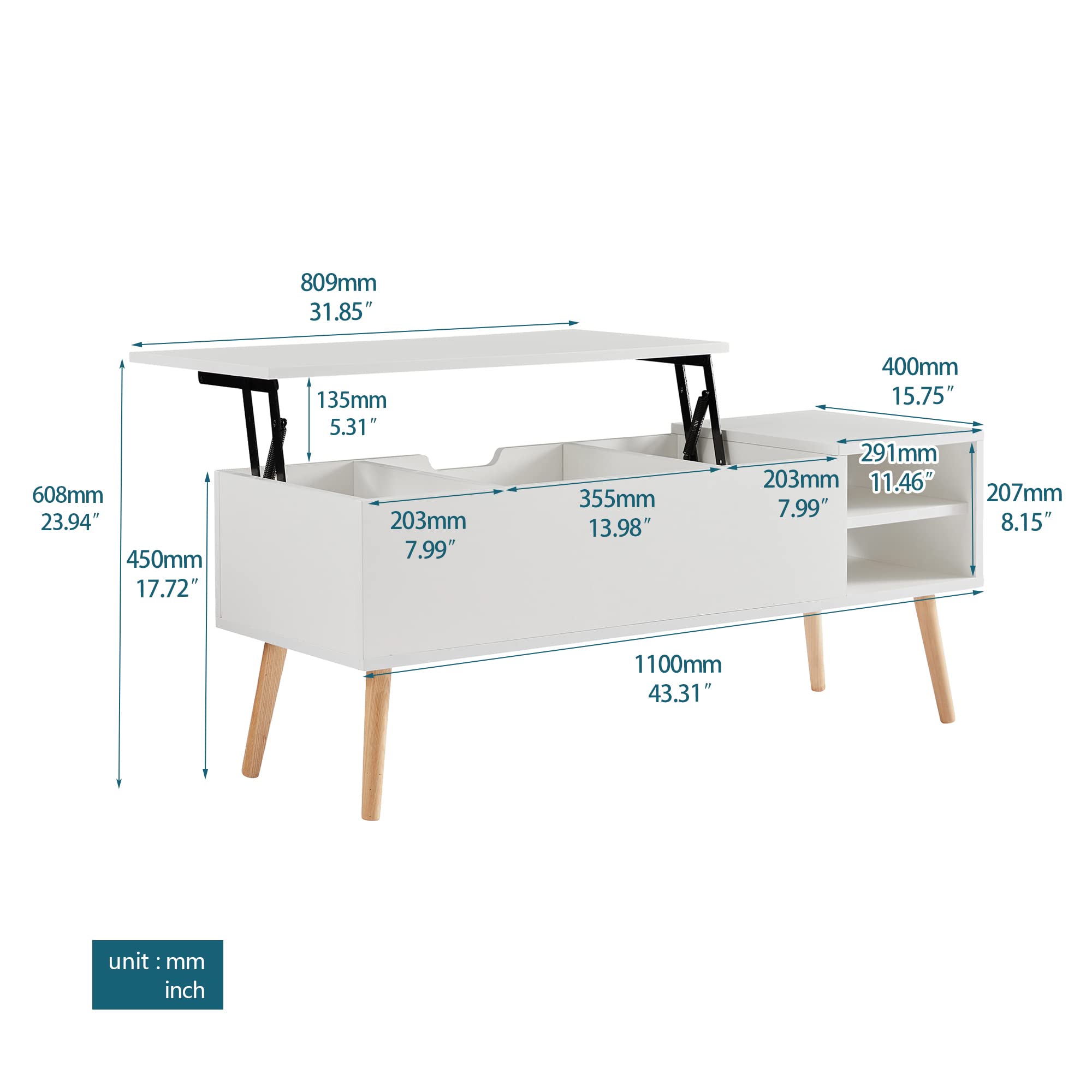 White Solid Wood Coffee Table - From Where - 