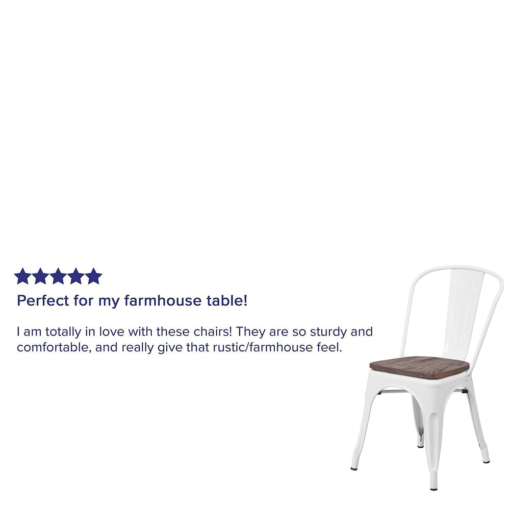 White Stackable Metal Chairs (Set of 4) - From Where - 