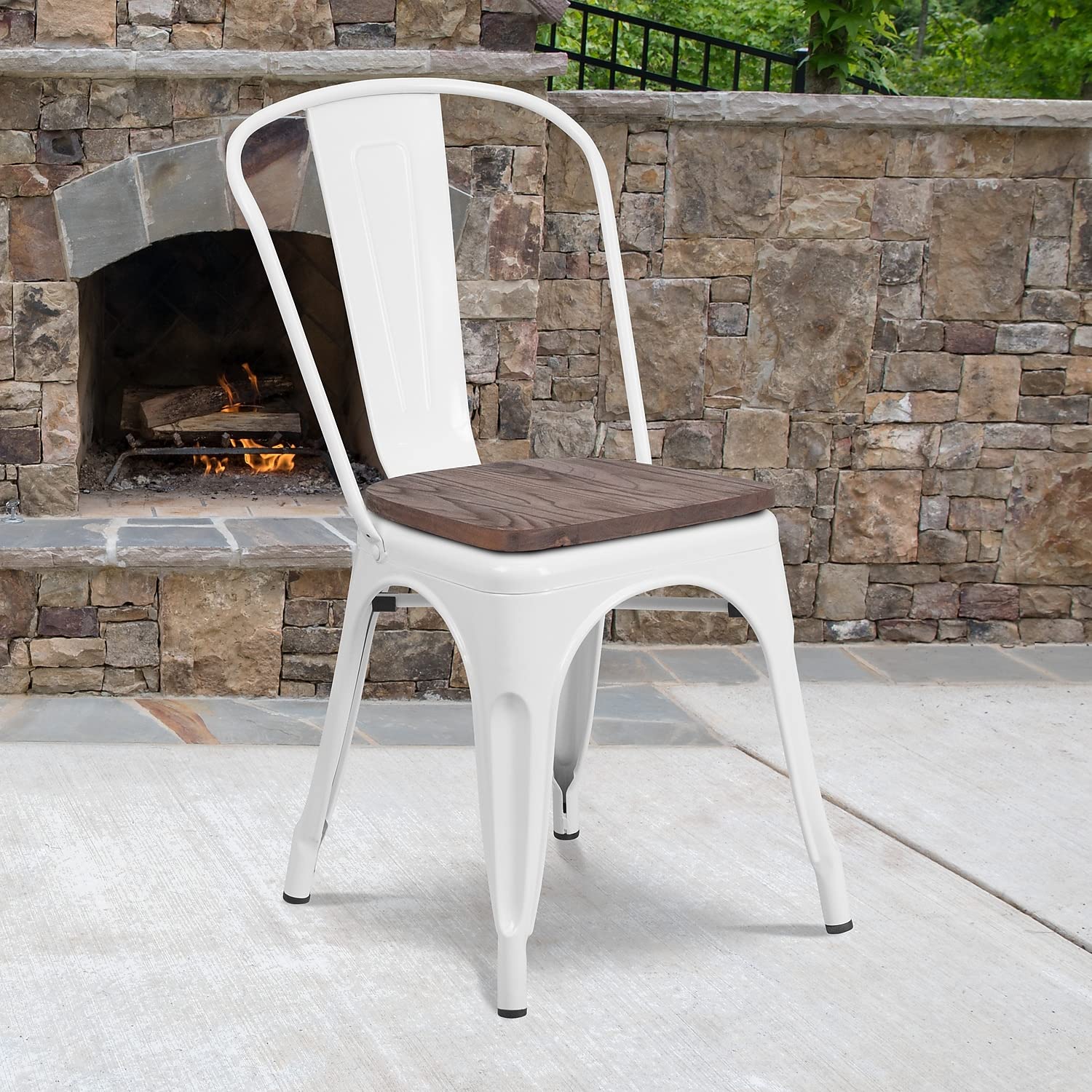 White Stackable Metal Chairs (Set of 4) - From Where - 