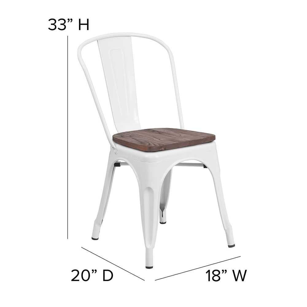 White Stackable Metal Chairs (Set of 4) - From Where - 