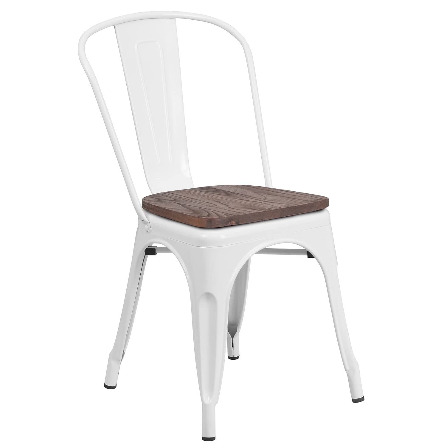 White Stackable Metal Chairs (Set of 4) - From Where - 