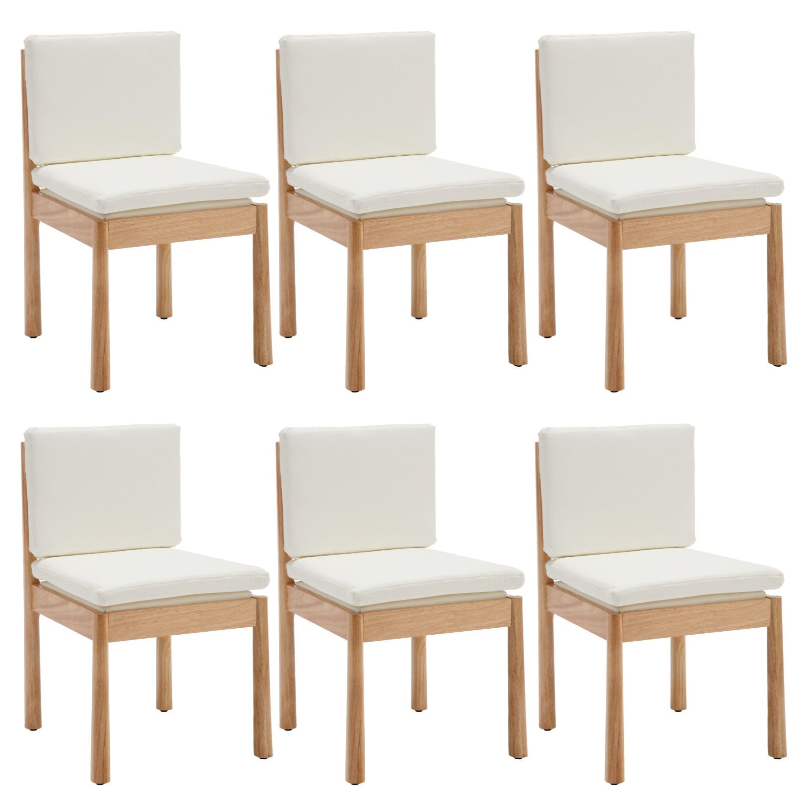 White Upholstered Dining Chairs (Set of 6) - From Where - 