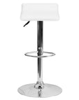 White Vinyl Adjustable Height Barstool - From Where - 