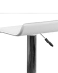 White Vinyl Adjustable Height Barstool - From Where - 