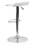 White Vinyl Adjustable Height Barstool - From Where - 