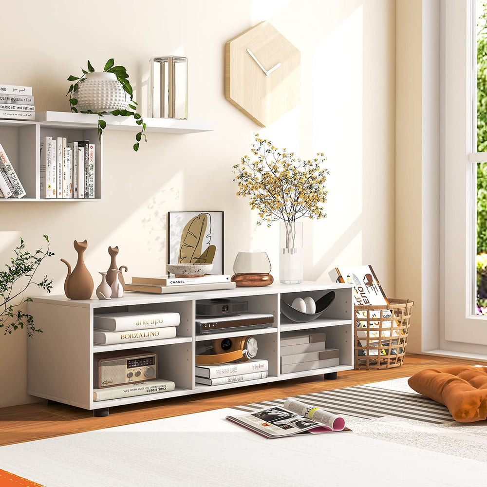 White Wood Media Console Table - From Where - 